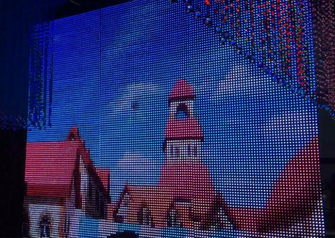 Reproducciones de vídeo llevadas IP67 al aire libre de la exhibición de cristal transparente y flexible de P16mm LED para el lanzamiento del anuncio