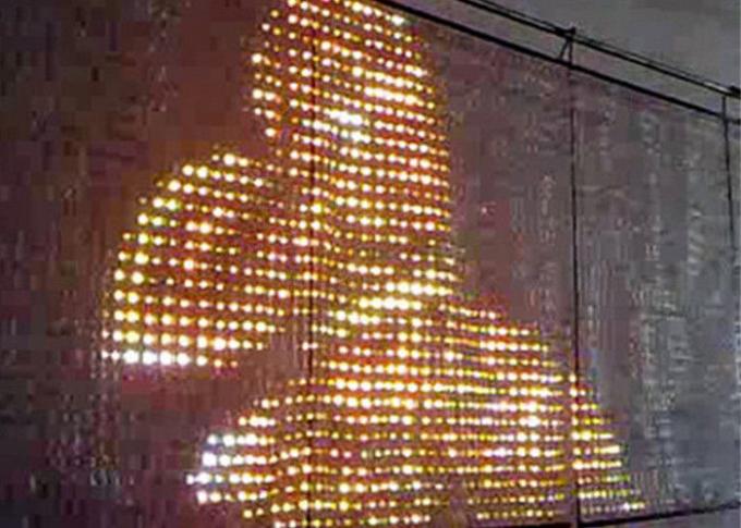 Reproducción de vídeo suave y flexible de la exhibición de la cortina de la pantalla de malla de la publicidad LED P30mm LED