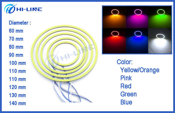 Los pares de 60m m 66 llevaron el universal blanco de la luz del anillo del halo de los ojos del ángel de la linterna del rojo azul de la luz del coche de la MAZORCA LED